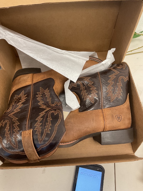Photo 1 of ARIAT Men's Sport Stratten Western Boot - Sorrel Crunch/Bitter Brown, 11 Wide