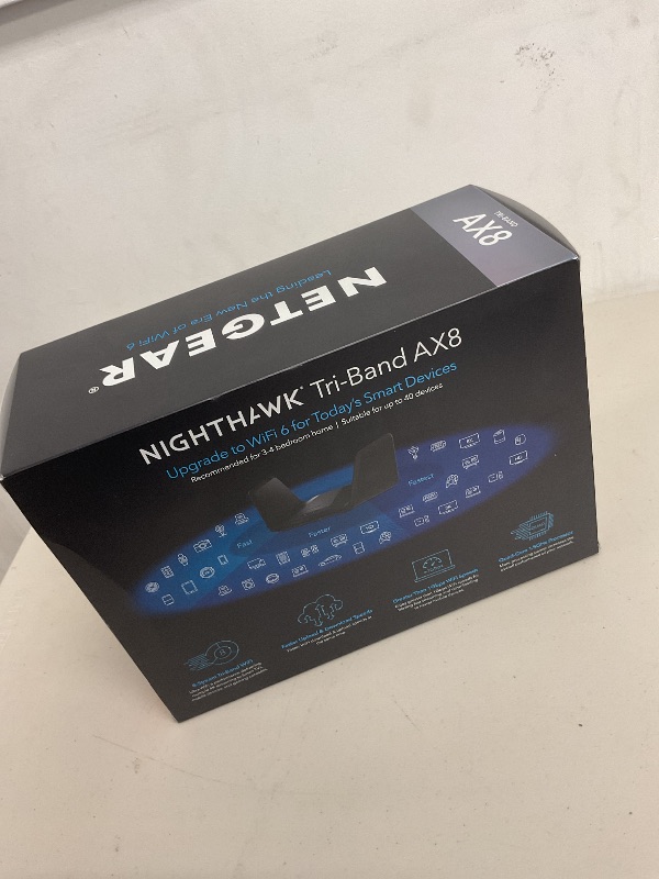 Photo 1 of NETGEAR Nighthawk 8-Stream WiFi 6 Router (RAX70) - Security Features, AX6600 Tri-band Wireless Speed (up to 6.6 Gbps) - Coverage up to 2,500 sq. ft., 40 Devices