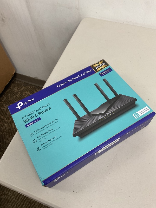 Photo 1 of TP-Link AX1800 WiFi 6 Router V4 (Archer AX21) – Dual Band Wireless Internet, Gigabit, Easy Mesh, Works with Alexa - A Certified for Humans Device