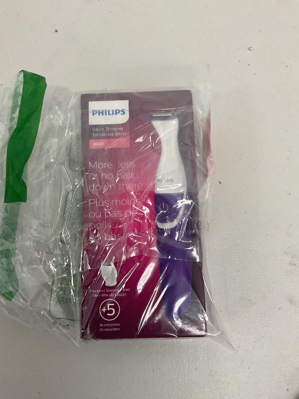 Photo 1 of Philips Beauty Bikini Genie Cordless Trimmer for Bikini Line Hair Removal, with Shaving Head and Comb, BRT383/50