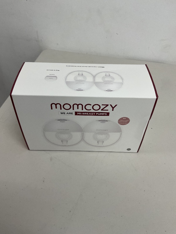 Photo 1 of Momcozy M5 Hands-Free Wearable Breast Pump, Double-Sealed Flange for Baby-Like Comfort, 3 Modes & 9 Suction Levels, Portable Electric Pump – 24mm, 2-Pack Quill Gray