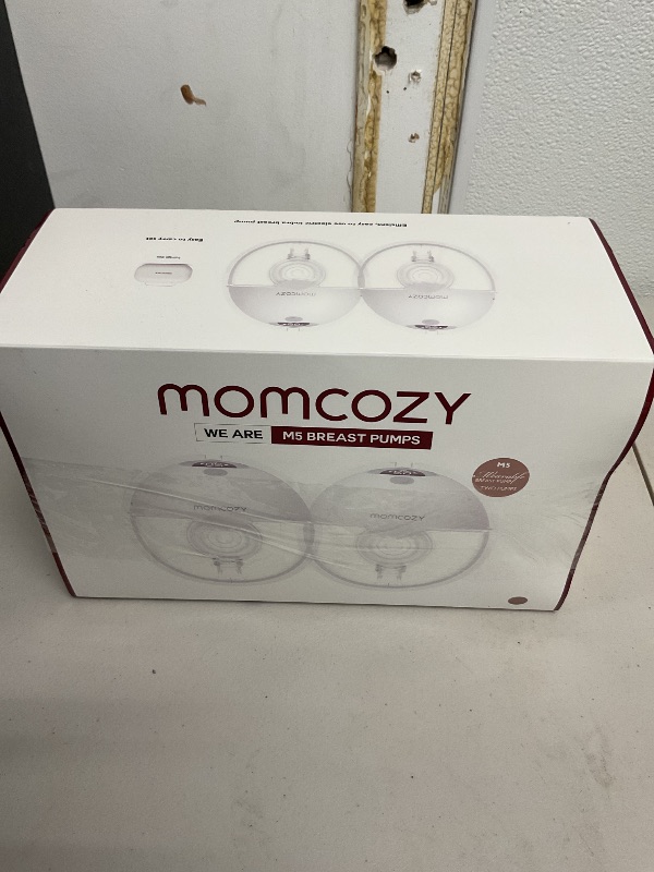 Photo 1 of Momcozy Breast Pump Hands Free M5, Wearable Breast Pump of Baby Mouth Double-Sealed Flange with 3 Modes & 9 Levels, Electric Breast Pump Portable - 24mm, 2 Pack Cozy Red