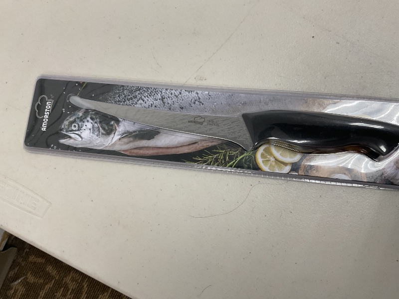 Photo 1 of Amorston 7" Fish Fillet Knife, German Stainless Steel Filet & Boning Knife, Dishwasher Safe
