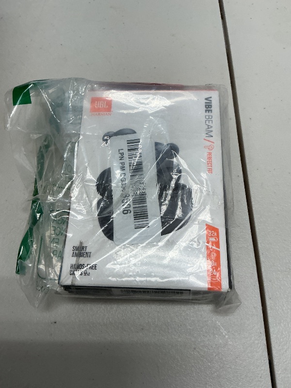 Photo 1 of JBL Vibe Beam - True Wireless JBL Deep Bass Sound Earbuds, Bluetooth 5.2, Water & Dust Resistant, Hands-free call with VoiceAware, Up to 32 hours of battery life (Black)
