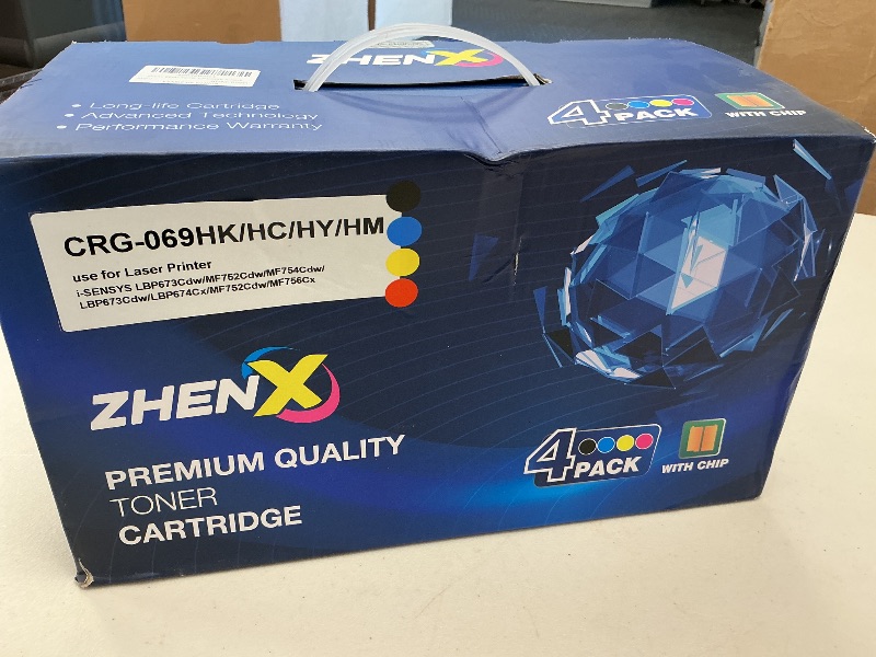 Photo 1 of 069H Toner Cartridge 4-Pack (with Chip) Compatible Compatible with Canon 069H 069 Toner Cartridge Replacement for Color imageCLASS MF753Cdw MF751Cdw LBP674Cdw Toner Printers Ink (B/C/Y/M)