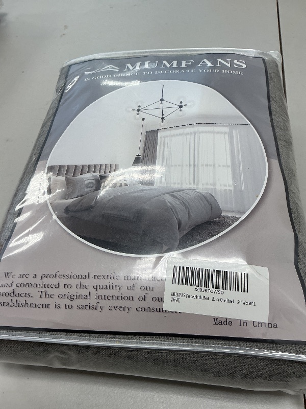 Photo 1 of MUMFAS Farmhouse Linen Curtain Black Out 96 inch Long, Pinch Pleated Privacy Added with Linen Weave Vertical Drape for Loft/Home Office(W54 x L96,1 Panel Warm Taupe)