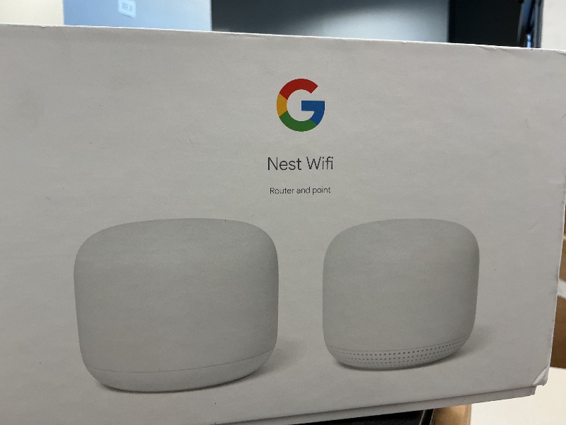 Photo 1 of Nest WiFi Router with 1 Point - Mesh for Wireless Internet Wi-Fi Extender Smart Speaker Works and Google Home Systems Snow