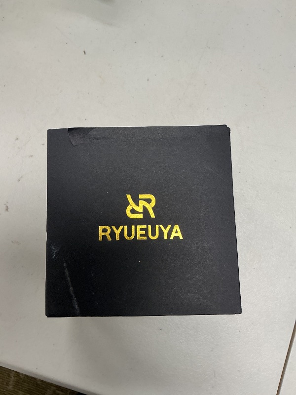 Photo 1 of RYUEUYA Luxury Stainless Steel Case Rubber Band for Apple Watch 44/45mm, Quick Release Replacement Leather Bands for Series 9/8/7/6/5/SE Iwatch,S-BR