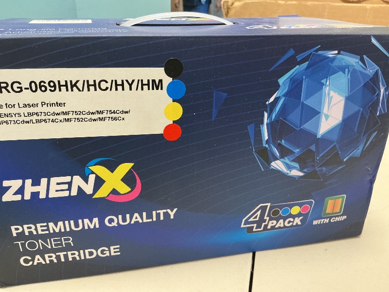 Photo 1 of 069H Toner Cartridge 4-Pack (with Chip) Compatible Compatible with Canon 069H 069 Toner Cartridge Replacement for Color imageCLASS MF753Cdw MF751Cdw LBP674Cdw Toner Printers Ink (B/C/Y/M)