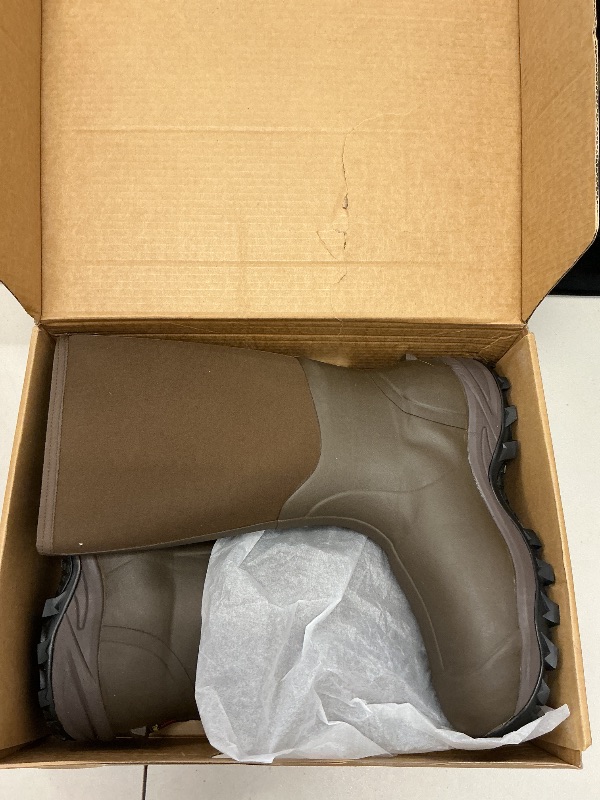 Photo 1 of Obcursco Mens Rain Boots, Insulated 6mm Neoprene Rubber Boots for Men and Women Waterproof, Durable Hunting Boots Great for Cold Weather, Farm Working and Fishing (Insulated 400g Brown, 14)