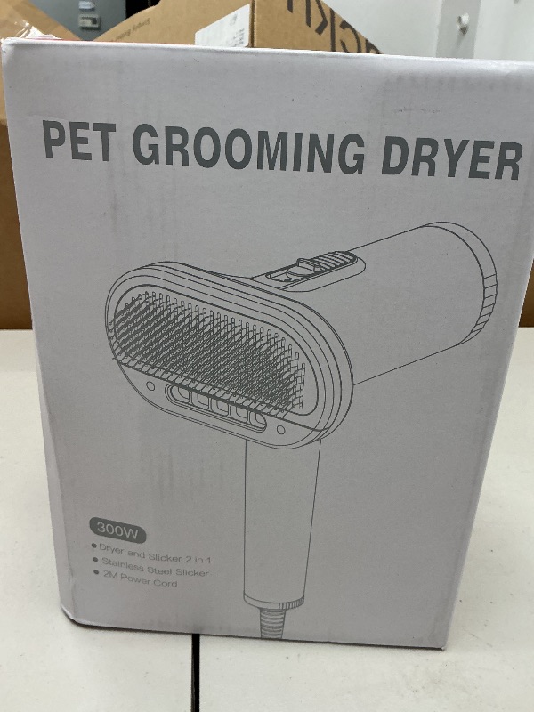 Photo 1 of 2-in-1 Pet Grooming Dryer and Brush - Overheating Protection, 3 Blowing Modes, Low Noise - Ideal for Small and Medium Dogs/Cats - Slim Handle (PINK)