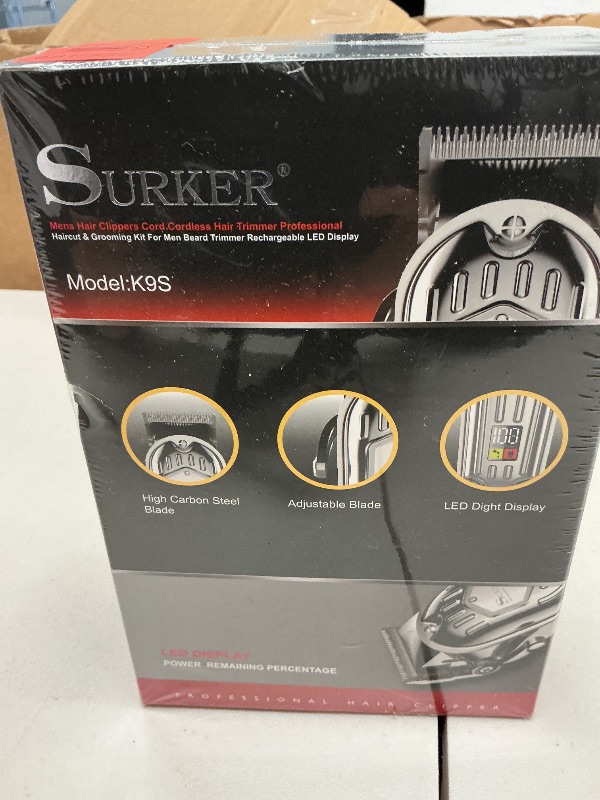 Photo 1 of SURKER Mens Hair Clippers Cord Cordless Hair Trimmer Professional Haircut Kit for Men Rechargeable LED Display