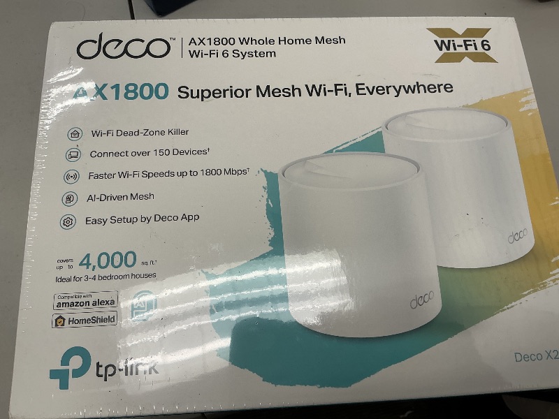 Photo 1 of TP-Link Deco WiFi 6 Mesh WiFi System(Deco X20) - Covers up to 4000 Sq.Ft. , Replaces Wireless Internet Routers and Extenders, 2-Pack