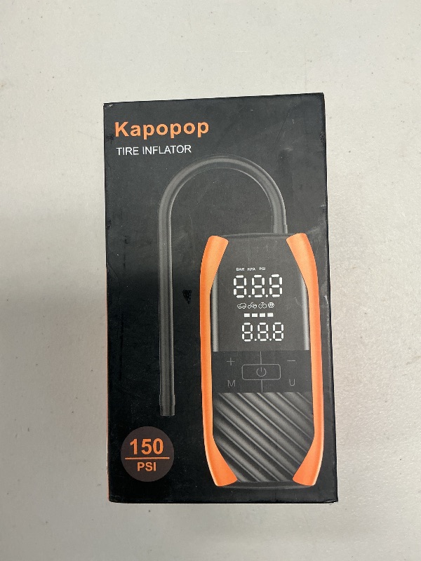 Photo 1 of Kapopop K1 Tire Inflator Portable Air Compressor,4X Faster 20000mAh Cordless Air Pump with Pressure Gauge,150 PSI Wireless Car Tire Inflator, Portable Air Pump for Car Tires, Bikes, Motorcycles,Balls