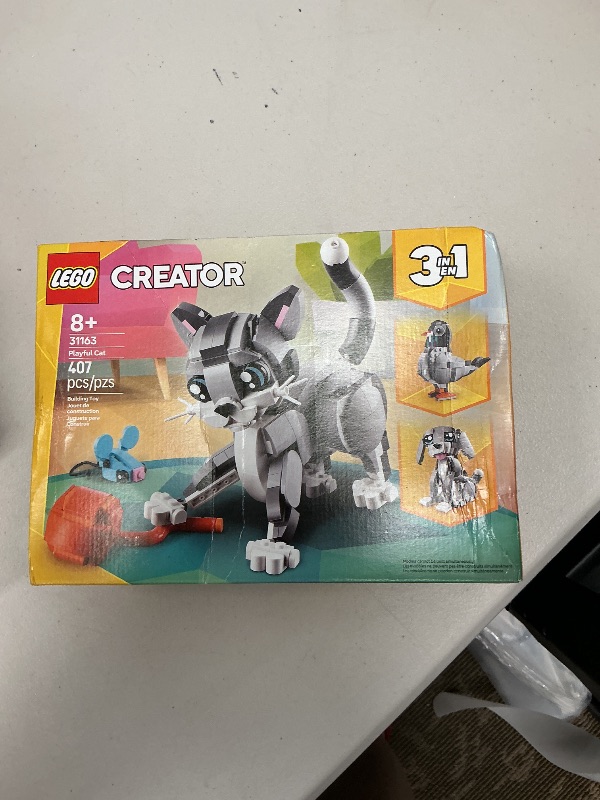 Photo 1 of LEGO Creator 3 in 1 Playful Cat Toy - Building Toy with 3 Building Options, Cat, Dog, or Pigeon - Birthday Gift for Kids - Animal Figures for Kids, Girls and Boys, Ages 8+ - 31163