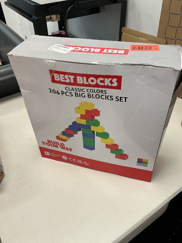Photo 1 of Best Blocks Big Blocks Set, Large Building Blocks for Ages 3 and Up, 100% Compatible with All Major Brands, Classic Colors, 204 Pieces