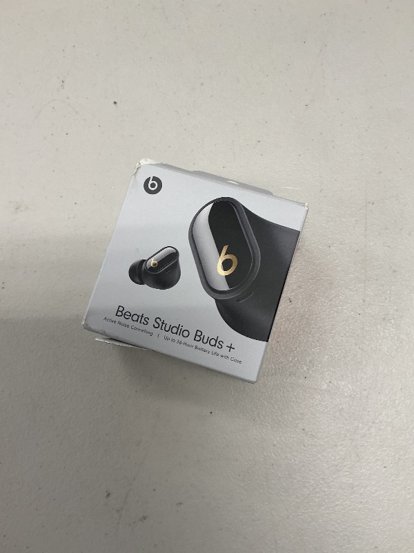 Photo 1 of Beats Studio Buds + | True Wireless Noise Cancelling Earbuds, Enhanced Apple & Android Compatibility, Built-in Microphone, Sweat Resistant Bluetooth Headphones, Spatial Audio - Black/Gold