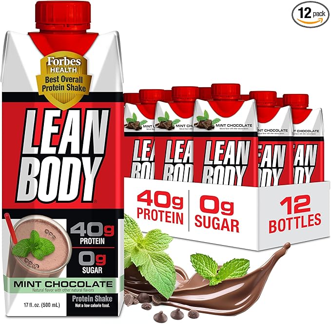Photo 1 of Labrada Lean Body Ready-to-Drink Mint Chocolate Protein Shake, 40g Protein, Whey Blend, 0 Sugar, Gluten Free, 22 Vitamins & Minerals, (Recyclable Carton & Lid - Pack of 12) LABRADA