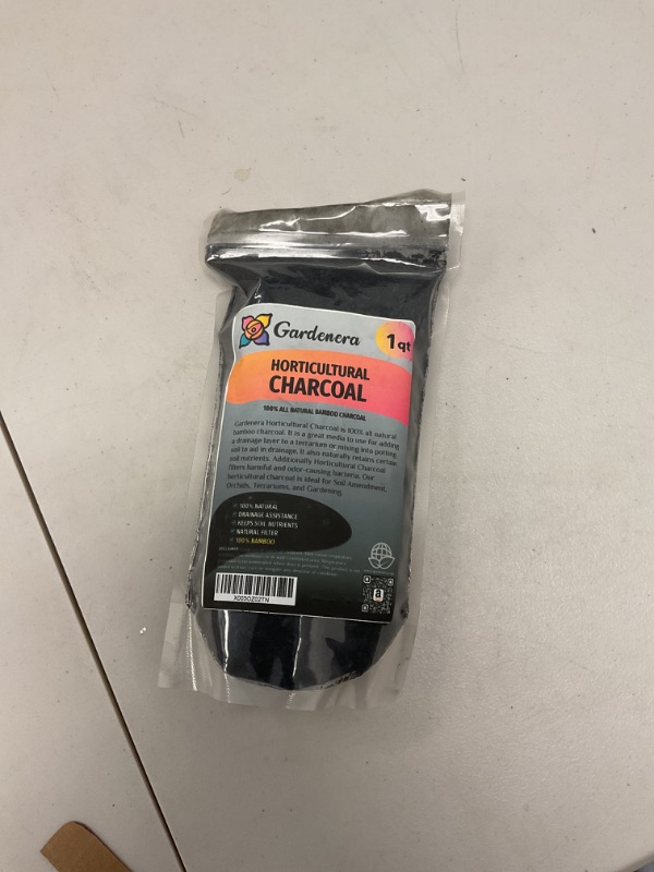Photo 1 of GARDENERA Horticultural Charcoal for Indoor Plants [1-Quart Bag] Black Diamond Soil Amendment for Orchids, Terrariums, and Gardening
