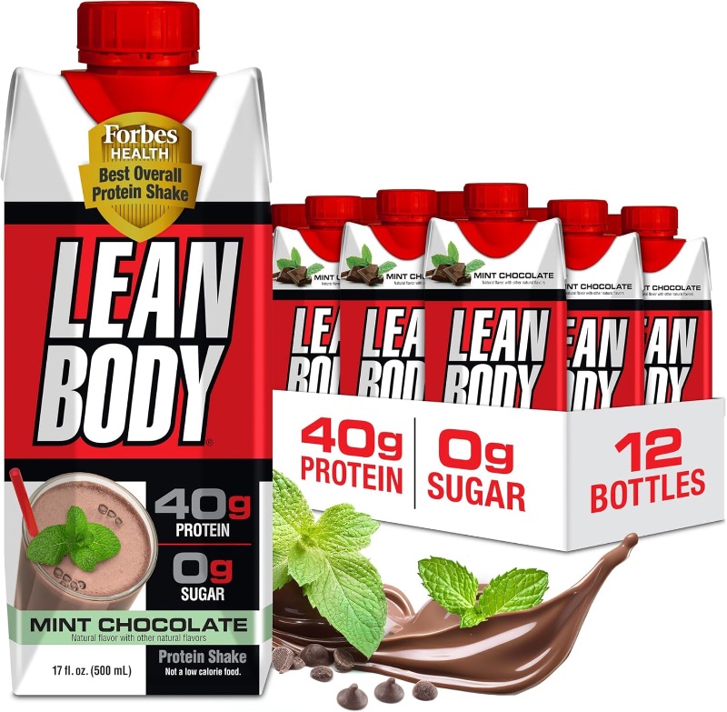 Photo 1 of Labrada Lean Body Ready-to-Drink Mint Chocolate Protein Shake, 40g Protein, Whey Blend, 0 Sugar, Gluten Free, 22 Vitamins & Minerals, (Recyclable Carton...