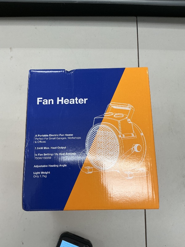 Photo 1 of Outdoor Heaters for Patio, 1500W Portable Garage Heater with Overheat Protection & 3S Fast Heating, Non-Slip Cushion, Electric Space Heater for Patio, Garage, Greenhouse, Bedroom, Black