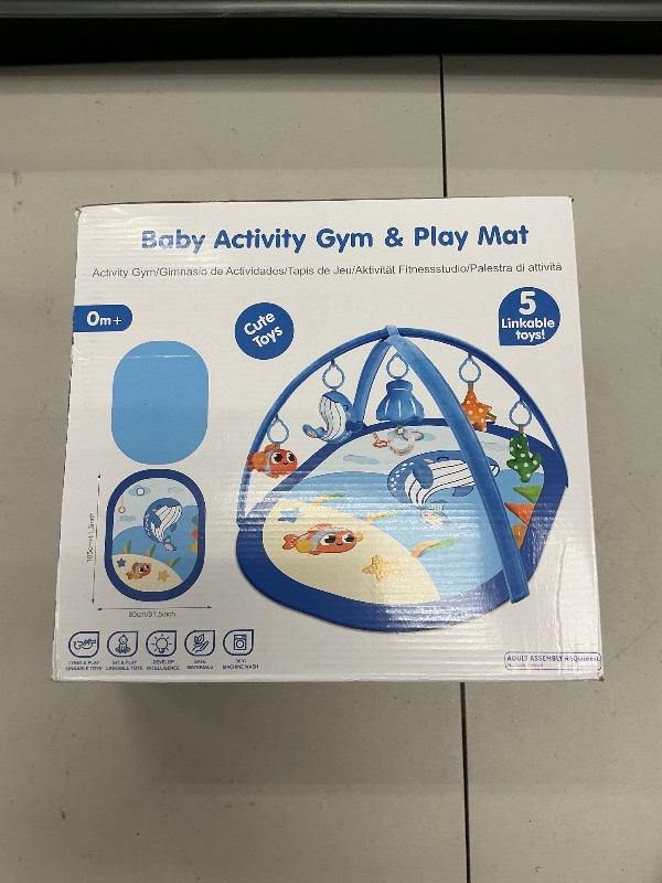 Photo 1 of TFDER Baby Gym Play Mat, 6-in-1 Tummy Time Mat & Activity Gym, Baby Essentials with 6 Detachable Toys for Sensory Exploration and Motor Skill Development, Newborn to Toddlers?Orange?