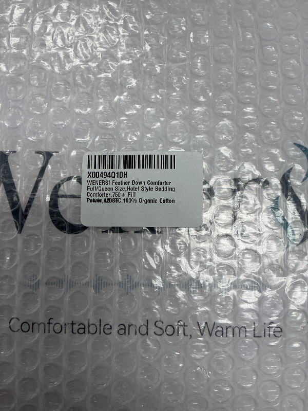 Photo 1 of WENERSI Feather Down Comforter Full/Queen Size,Hotel Style Bedding Comforter,750+ Fill Power,1200TC,100% Organic Cotton Fabric,All Season Grey Duvet Insert with 8 Corner Tabs