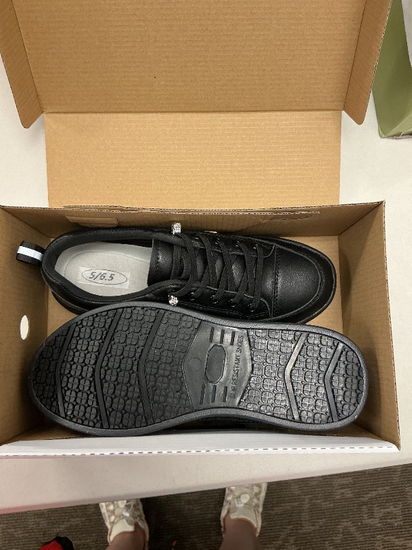 Photo 1 of Treesky Non-Slip Shoes for Women - Waterproof, Lightweight, Comfortable, Stable, Suitable for Food Service, Nursing, and Crew Work. Black