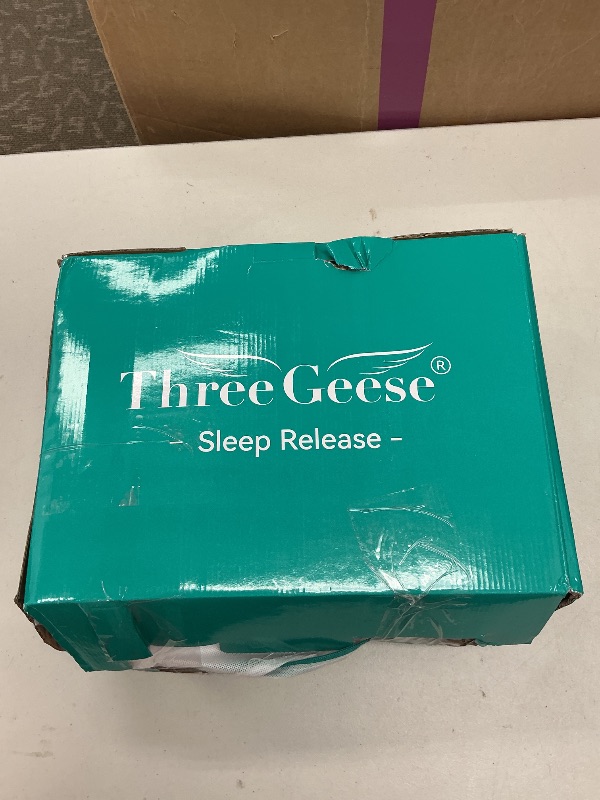 Photo 1 of Three Geese Pinch Pleat Waterfowl Feathers and Down Comforter Queen Size Duvet Insert, 1200TC 100% Cotton Fabric, Premium All Seasons Grey Hotel Warm Comforter with 8 Tabs.