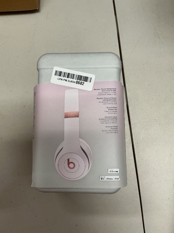 Photo 1 of Beats Solo 4 - Wireless Bluetooth On-Ear Headphones, Apple & Android Compatible, Up to 50 Hours of Battery Life - Cloud Pink