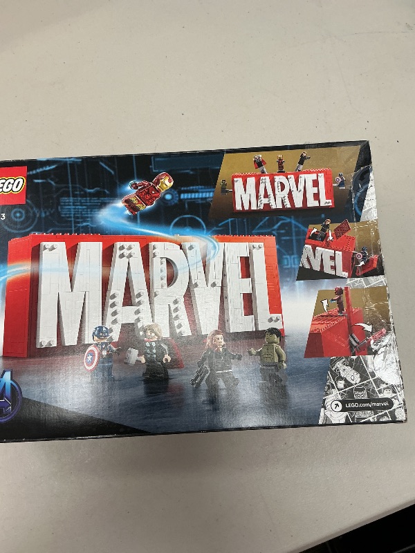 Photo 1 of LEGO Marvel: Marvel Logo & Minifigures Building Toy - Marvel Collectible Set for Kids, Boys and Girls, Ages 12+ - Model Kit with 5 Minifigures - Gift Idea for Birthday - 76313