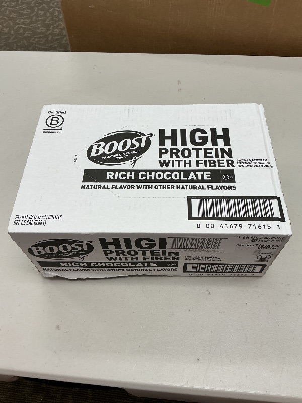 Photo 1 of BOOST Original Ready to Drink Nutritional Drinks, Rich Chocolate, 8 Fl Oz Bottles (Pack of 24)