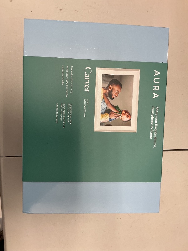 Photo 1 of Aura Carver 10.1" WiFi Digital Picture Frame | The Best Digital Frame for Gifting | Send Photos from Your Phone | Quick, Easy Setup in Aura App | Free Unlimited Storage | (Clay with White Mat)