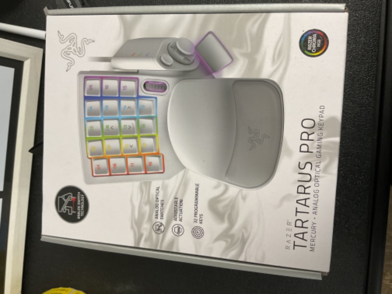 Photo 1 of Razer Tartarus Pro Gaming Keypad: Analog-Optical Key Switches - Rapid Trigger - Adjustable Actuation - 32 Programmable Keys - Customizable Macros - Chroma RGB Lighting - Mercury White