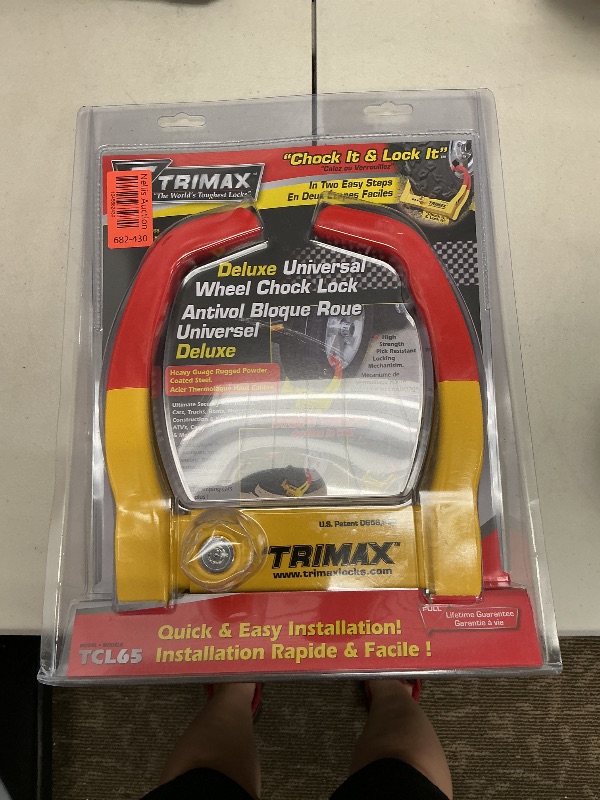 Photo 1 of Trimax TCL65 - Trailer Wheel Lock - Fits 6"-10.5" Tires - Wheel Boot Lock for Trailer, Car, Truck, Boat, ATV, Camper, and More