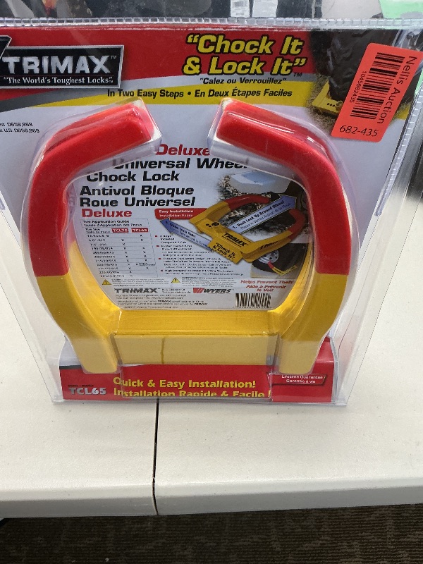 Photo 1 of Trimax TCL65 - Trailer Wheel Lock - Fits 6"-10.5" Tires - Wheel Boot Lock for Trailer, Car, Truck, Boat, ATV, Camper, and More