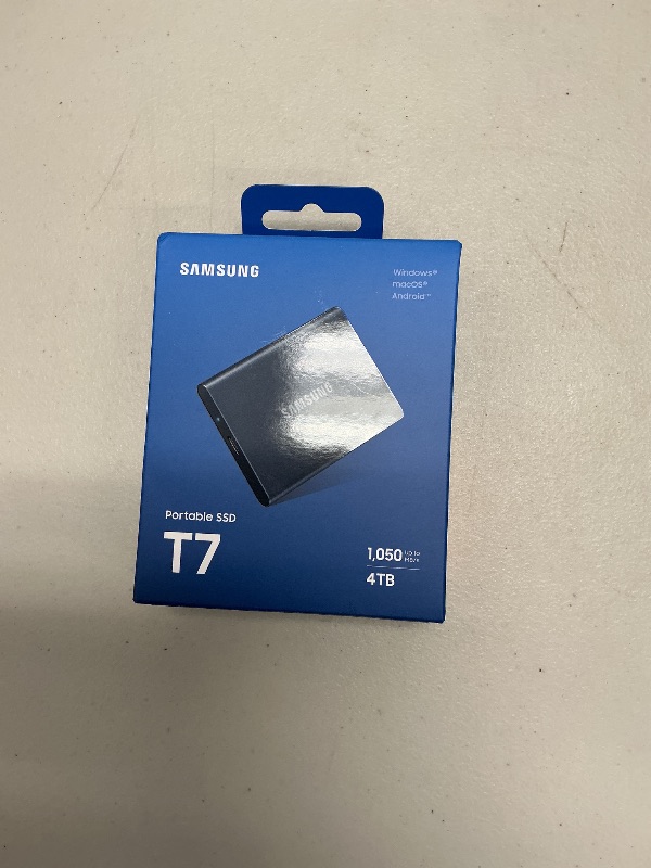 Photo 1 of SAMSUNG T7 Portable SSD, 4TB External Solid State Drive, Speeds Up to 1,050MB/s, USB 3.2 Gen 2, Reliable Storage for Gaming, Students, Professionals, MU-PC4T0T/AM, Gray