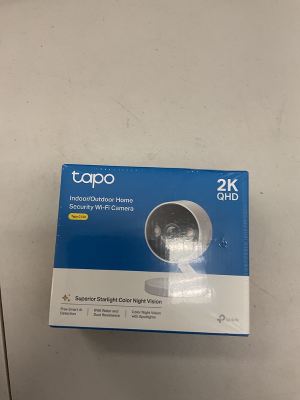 Photo 1 of Tapo TP-Link 2K QHD Security Camera, Indoor/Outdoor, ???? ????? ??????'? ??????, Color Night Vision, Free Person/Pet/Vehicle Detection, Invisible IR Mode, SD Storage, C120