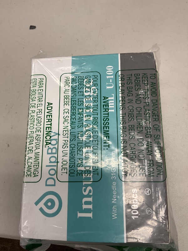 Photo 1 of DolpBay Insulin Syringe with Needle, 1cc 31G 5/16" (8mm) - Pack of 100 Pcs
