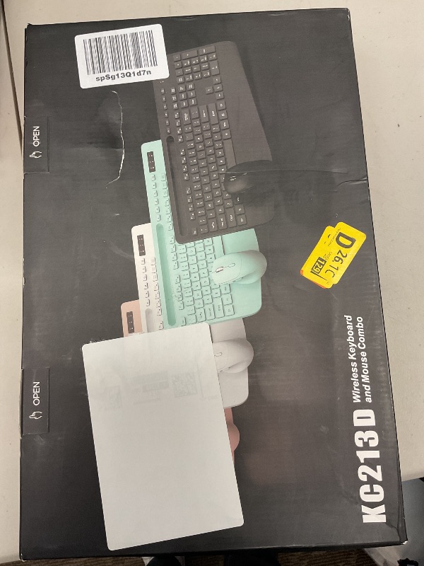 Photo 1 of Wireless Keyboard and Mouse, Wrist Rest, Phone Holder, Batteries Included, 2.4G Lag-Free Ergonomic Keyboards Mouse Combo, Silent Keyboard Cordless Set for Computer, Laptop, PC, Mac, Windows -SABLUTE