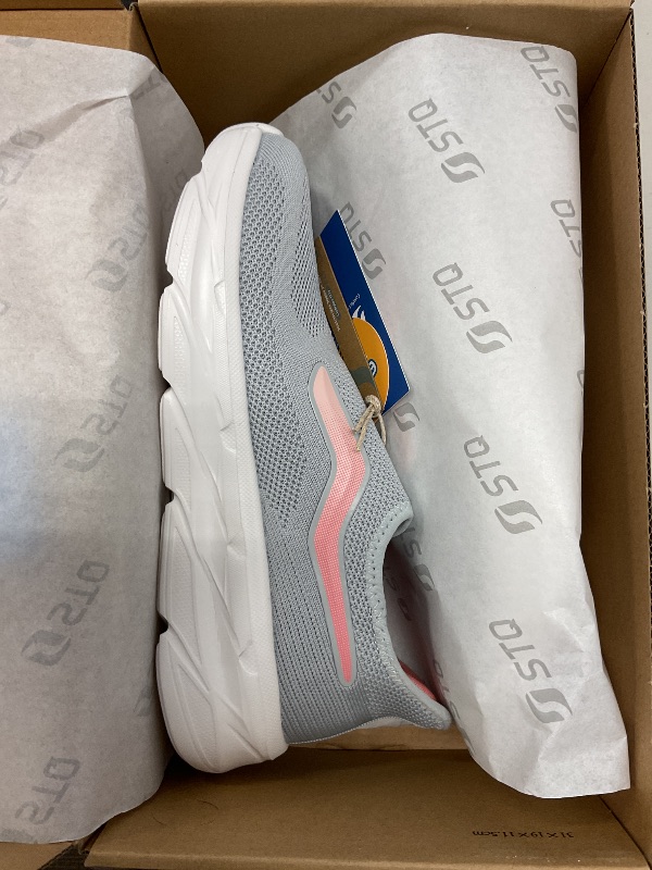 Photo 1 of STQ Womens Slip on Sneakers Breathable Lightweight Plantar Fasciitis Walking Tennis Shoes Orthopedic Pregnancy Shoes Cushion Comfort Workout for Standing All Day 7.5
