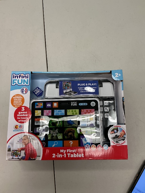 Photo 1 of Kidz Delight Infini fun My First 2-in-1 Bilingual Tablet, English & Spanish Interactive Learning Toy for Ages 2+, Detachable Keyboard, Learn Alphabet, Numbers, Colors, Shapes, Plug & Play Realistic