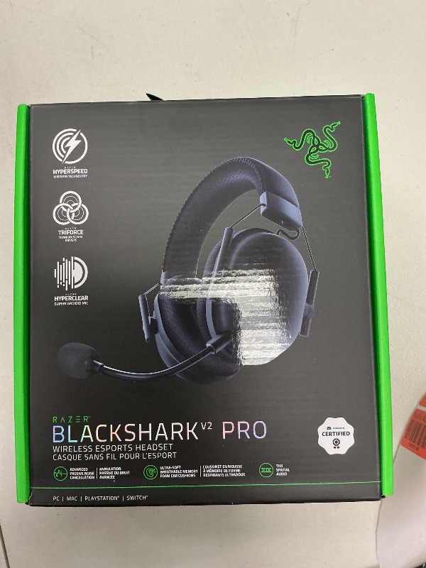 Photo 1 of Razer BlackShark V2 Pro Wireless Gaming Headset: THX 7.1 Spatial Surround Sound - 50mm Drivers - Detachable Mic - for PC, PS5, PS4, Switch, Black