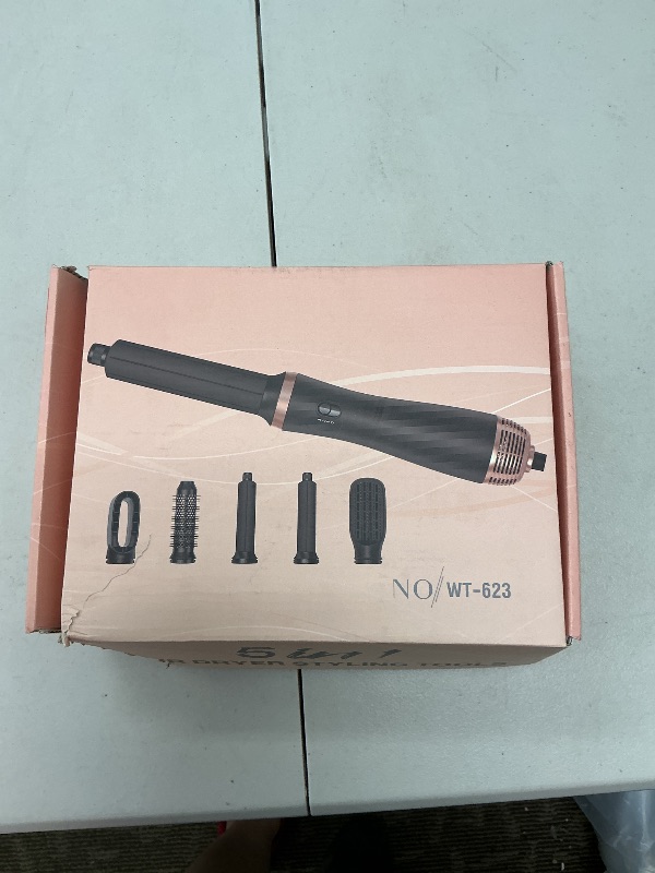 Photo 1 of Hair Blow Dryer Styler Set, 5 in 1 Hot Air Brush Auto Wrap Curlers & Straightener & Volumizer Pro Kit, Ionic Technology, 60000RPM High Speed Drying, Round Comb Multi Styler Anion Electric
