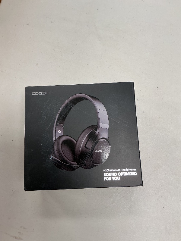 Photo 1 of COOSII H300 Wireless Headphones Bluetooth with Microphone, Over Ear Headsets with USB Dongle & Mute, Environmental Noise Cancelling Retractable Mic for Work Office Meeting Laptop Computer (Black)