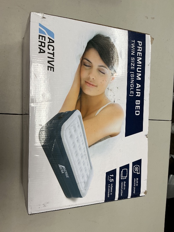 Photo 1 of Active Era Tall 20" Twin Air Mattress with Built in Pump & Raised Pillow, Elevated Inflatable Mattress, Heavy Duty Puncture Resistant Bed, Blow Up Waterproof Airbed