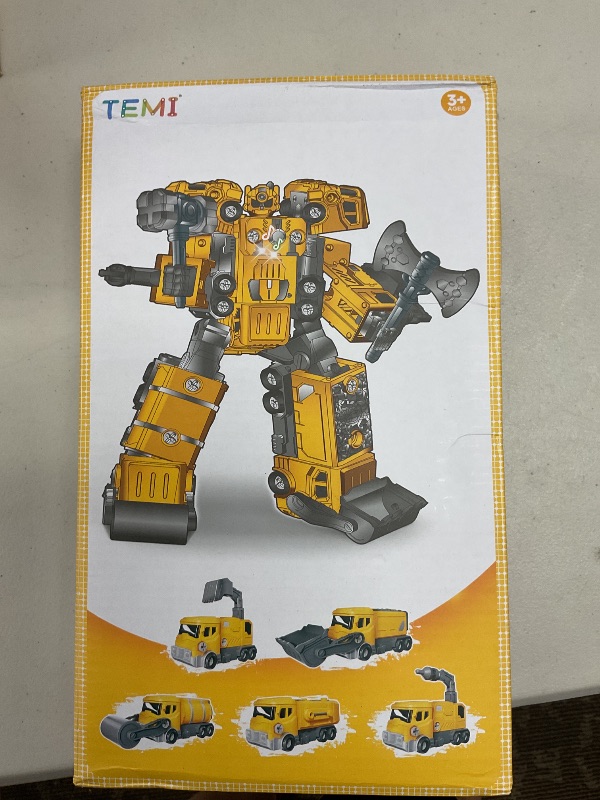 Photo 1 of TEMI Construction Truck Toys for 3 4 5 6 7 Year Old Boys - Vehicles Transform Robot Kids Toys, Building Toys for Ages 4-8, Toddler Toys 2-3, Learnnig Toys, Gifts Toy