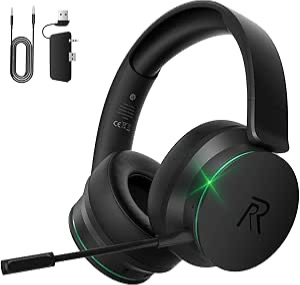 Photo 1 of RYR Wireless Gaming Headset for Xbox Series X|S, Xbox One, PS5, PS4, Mac, Bluetooth 5.3, 3D Surround Sound, Rotatable Earmuffs, Gaming Headphones with Noise Canceling Microphones-Blackgreen