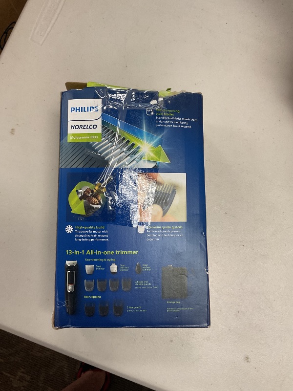 Photo 1 of Norelco Philips Multi Groomer All-in-One Trimmer Series 3000-13 Piece Mens Grooming Kit for Beard, Face, Nose, Ear Hair Trimmer and Hair Clipper - NO Blade Oil Needed, MG3740/40