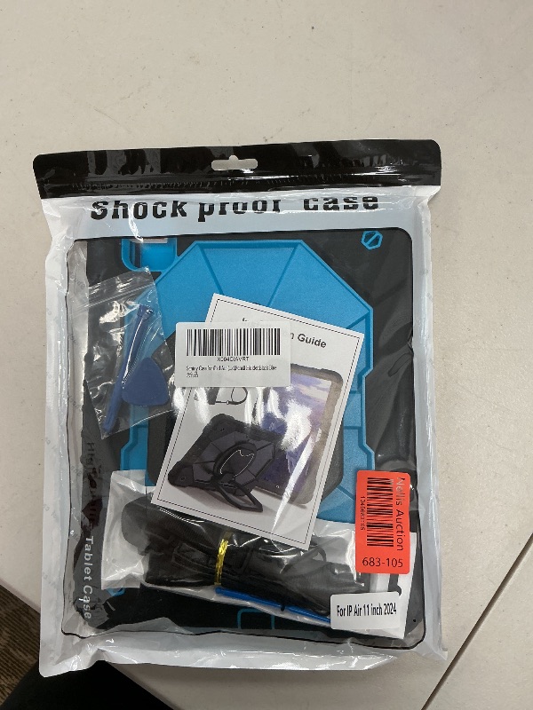 Photo 1 of Scnioy Case for iPad Air 11 Inch M3 / M2 (2025/2024), Heavy Duty iPad Air 7th/6th Gen Cover with Screen Protector Rotating Stand Pencil Holder Shoulder Strap, Black Blue